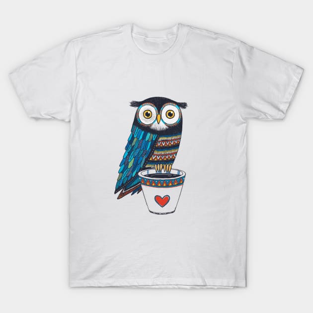 Cute owl illustration in hand drawn style T-Shirt by Rohan Dahotre